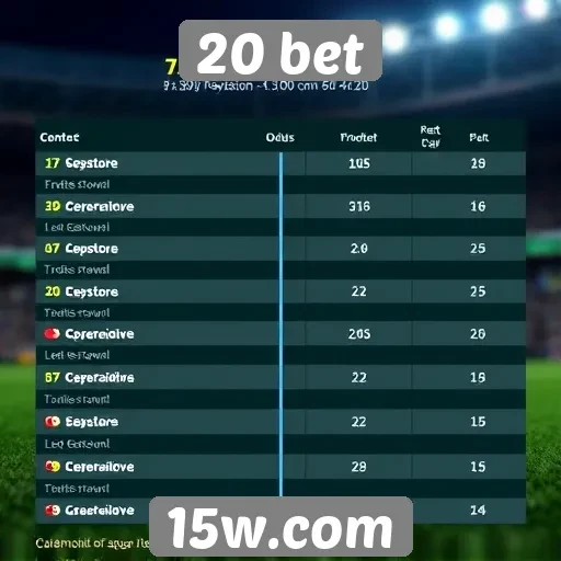 Comparativo de odds entre 20 bet e concorrentes
